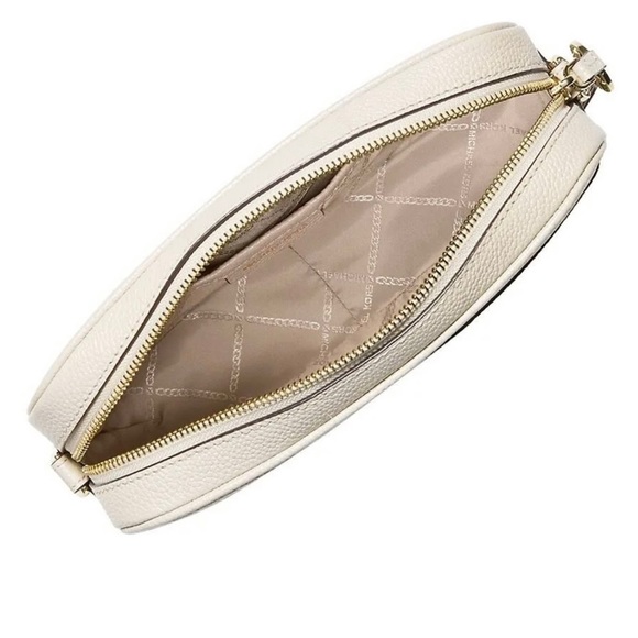 Michael Kors Jet Set Charm East West Leather Camera Crossbody-Optic White - Picture 3 of 5